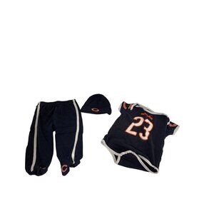 Reebok 3 Piece Set OUtfit Footed Pants Bodysuit Hat Cap Beanie Chicago Bears #23